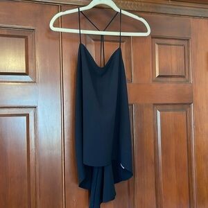 Black asymmetrical high low tank size small